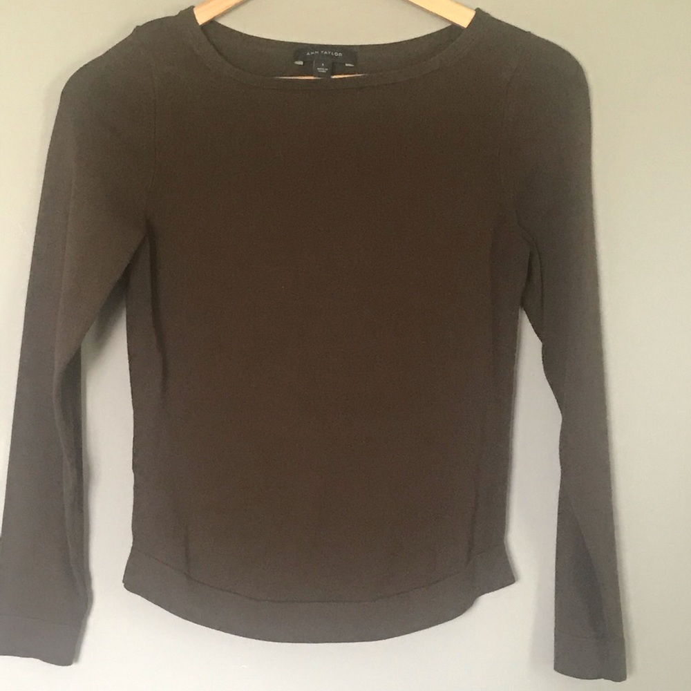 Ann Taylor brown 3/4 length sleeve shirt S